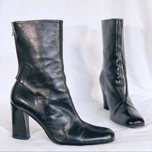 Sigerson Morrison Black Leather Mid Calf Boots Size 7